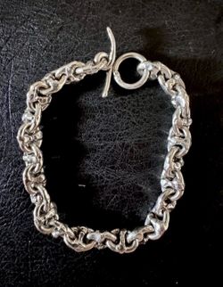 9.25” 95.0% pure Sterling Silver Brutalist , Mariner Link Toggle Bracelet. 64.8g