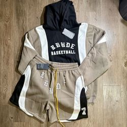 Rhude Basketball Hoodie and Shorts Set LARGE