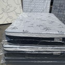 ✨Mattress Pillow Top All Sizes ✨ 🚨12” inches tall 🚨All sizes 💠Queen sizes $200 💠Full sizes $180 💠Twin sizes $150 💠Cal king $330 💠E. King $330