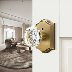 Antique Bronze Vintage Rosette Door Knob with Heavy Duty Genuine Glass/Nuevo 