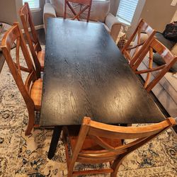 Hardwood table and chairs