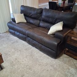 Large Extra Wide Genuine leather power recline USB charger.