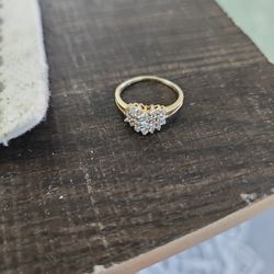 14Kt Gold And diamond ring. Size 7