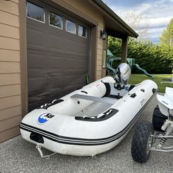 Inflatable Boat With 9.9 Outboard Motor