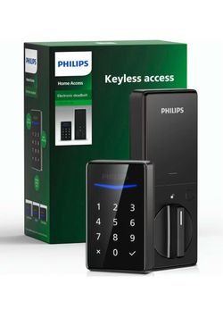 Philips Keyless Entry Door Lock with Keypad - Smart Deadbolt Lock for Front Door, Auto Lock, One-time PIN Code, Fingerprint Door Lock - Satin Nickel