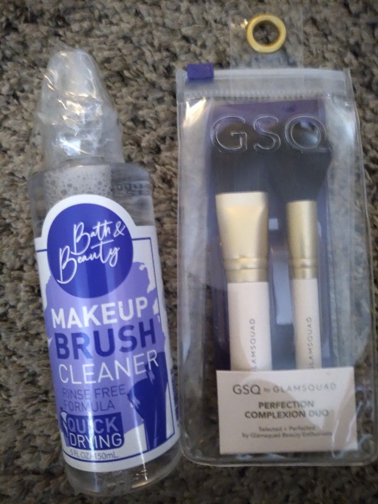 New Makeup Brushes And Brush Cleaner Bundle