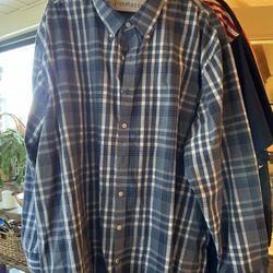 Men’s long sleeve plaid shirt, size 4X