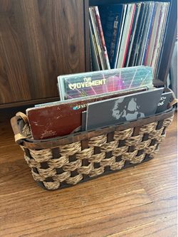 Narrow Wicker Basket - Record Holder