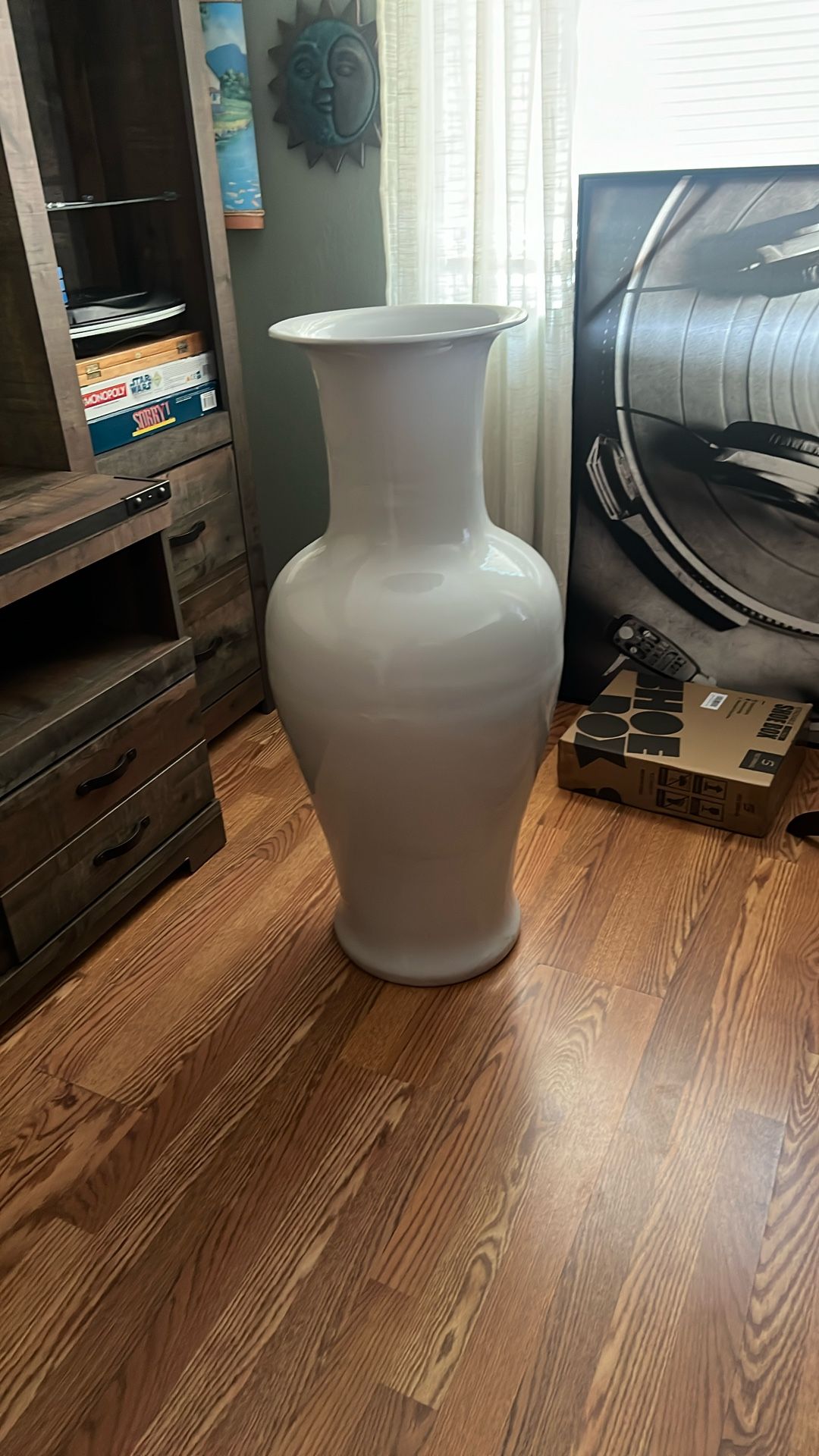White Tall Vase