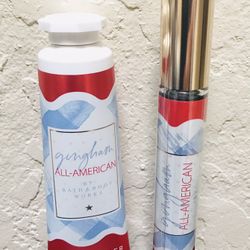 Top seller! BATH & BODY WORKS✨❤️🤍Gingham ALL AMERICAN🤍❤️✨2-pc Mini Perfume spray & Hand  Cream  