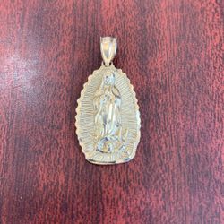 Virgen De Guadalupe 14k Gold Pendant 