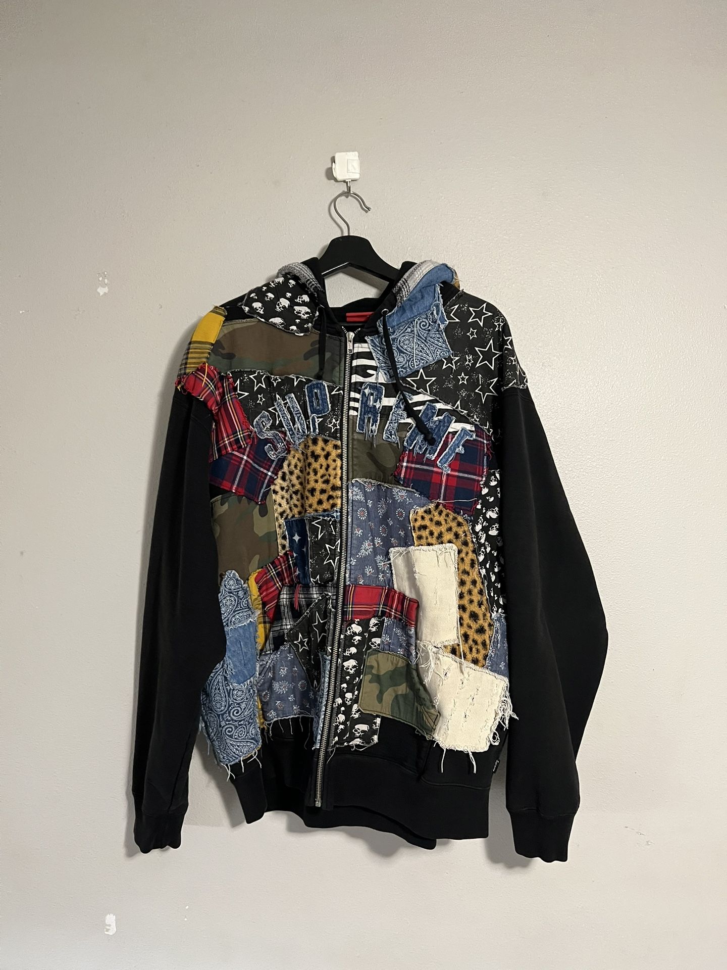 supreme patchwork hoodie
