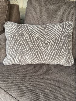 Gray & Cream Zebra Lumbar Throw Pillow – 17″ × 25″