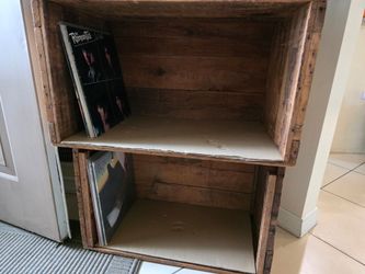 Record wood crates/ boxes. Rustic deco look