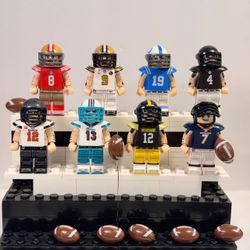 Football Legends 8pc Minifigure Set LEGO Compatible Brady Marino Favre