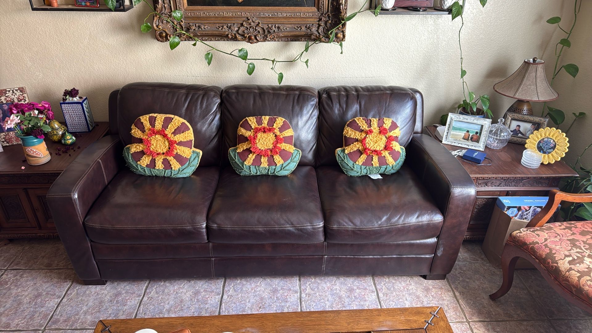 Pull out Sofa Bed (Leather)