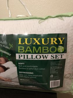 Luxury Bamboo Pillows Set Of 2 Regular Size