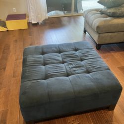 Sapphire Blue Tufted Ottoman