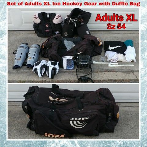 SET OF ADULTS XL / 54 ICE HOCKEY GEAR WITH DUFFLE BAG