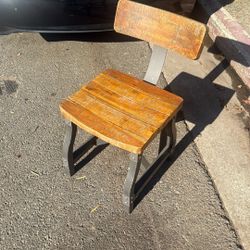 2 Old English Solid Wooden And Iron Chairs 