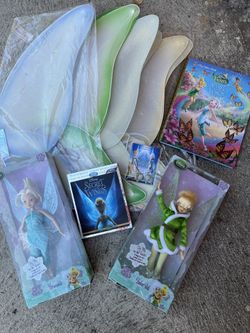 *UPdated*Tinker bell And Periwinkle Collectibles With Fairy Wings And DVD