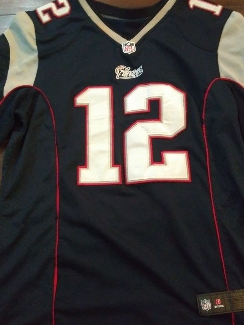 NFL New England Patriot's Tom Brady Women's Large On Field Blue And Grey