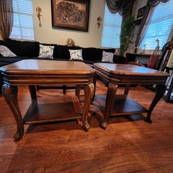 Solid Wood Decorative Quality Made End Tables. Sell For $150 Ea. $100 For Both