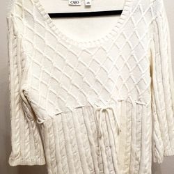 Catos White Knit Cardigan Top size Woman's XL STILL NEW 