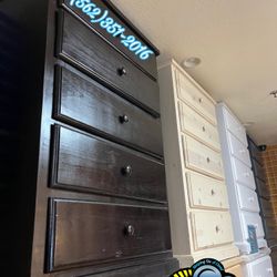 Black Five Drawer Dresser Pinewood Chest Cajonera Comoda Nueva 