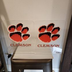 VINTAGE Clemson University Acrylic Text Book Book Ends