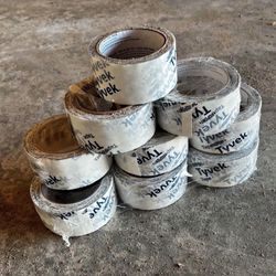 DuPont Tyvek 1.88 in. W X 164 ft. L House-Wrap Tape. Each roll $8. Total 12 rolls 