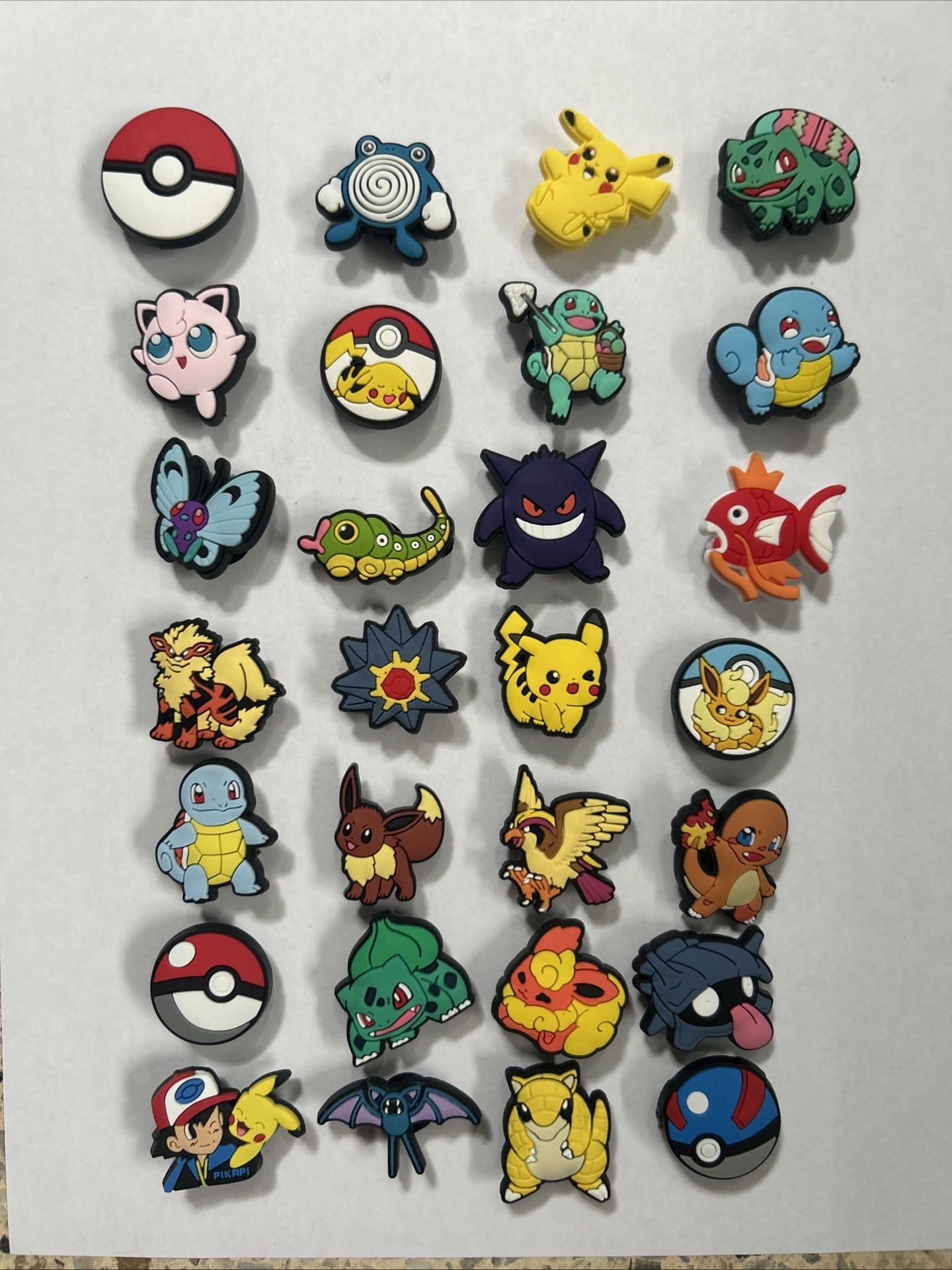 Set Of 28 Pokemon inspired Croc Charms / Shoe Charms / Jibbetz