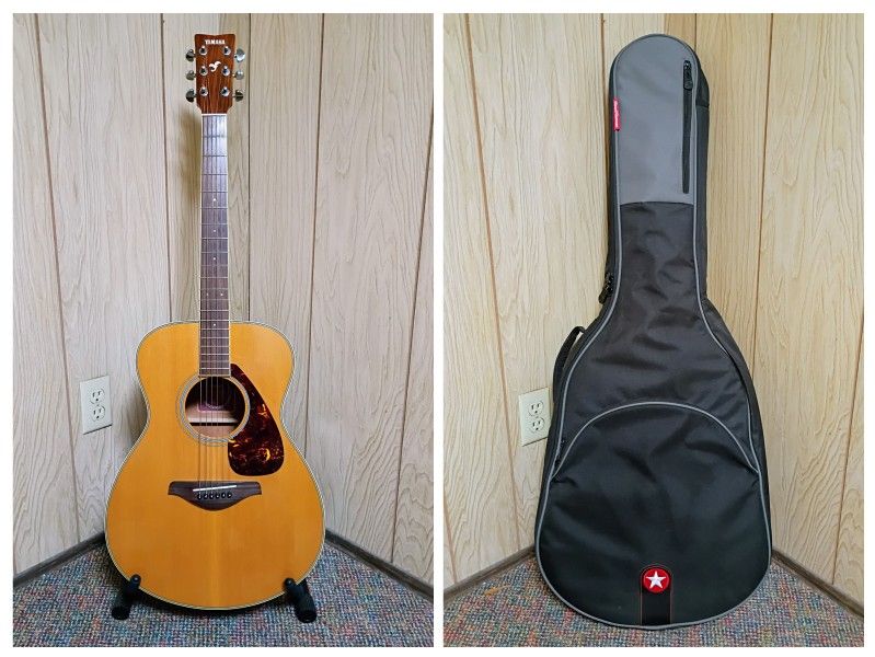 Yamaha FS720S-DSR Solid Spruce Top Folk Acoustic Guitar with RR1AG Gig Bag Case