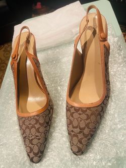Coach Signature Slingback Heels Size 8.5B – Clean