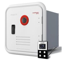 FOGATTI InstaShower 8 Pro RV Tankless Water Heater, 15x15 Inches White Door and Remote Controller, 12V DC, Propane, Ideal for RVers' Family Use