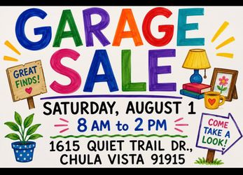 Garage Sale Saturday 8/1