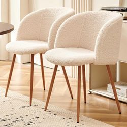 Modern Mid-Century Dinining Chair Upholstered Set of 2,Trendy Accent Chair Ergonomic Design Comfortable Living Room Chair with Armrest,Barrel Chair wi
