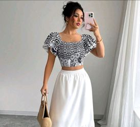 Boho style Print top size Large
