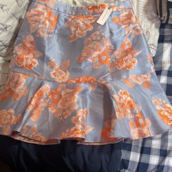 Orange And Blue Skirt Size 8 New 