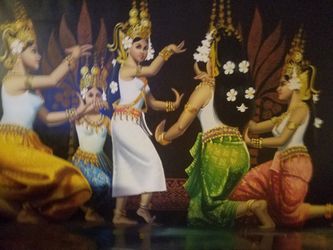Oil painting with frames from Cambodia