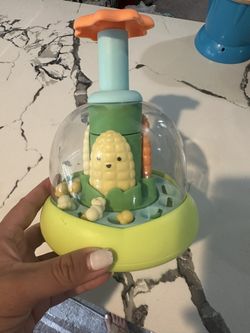 Skip Hop Press & Spin Baby Toy, Farmstand What's Poppin Corn Spinner