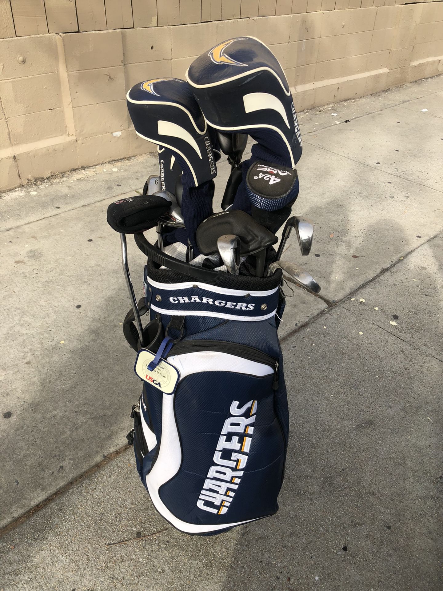 Chargers Golf Bag And Clubs