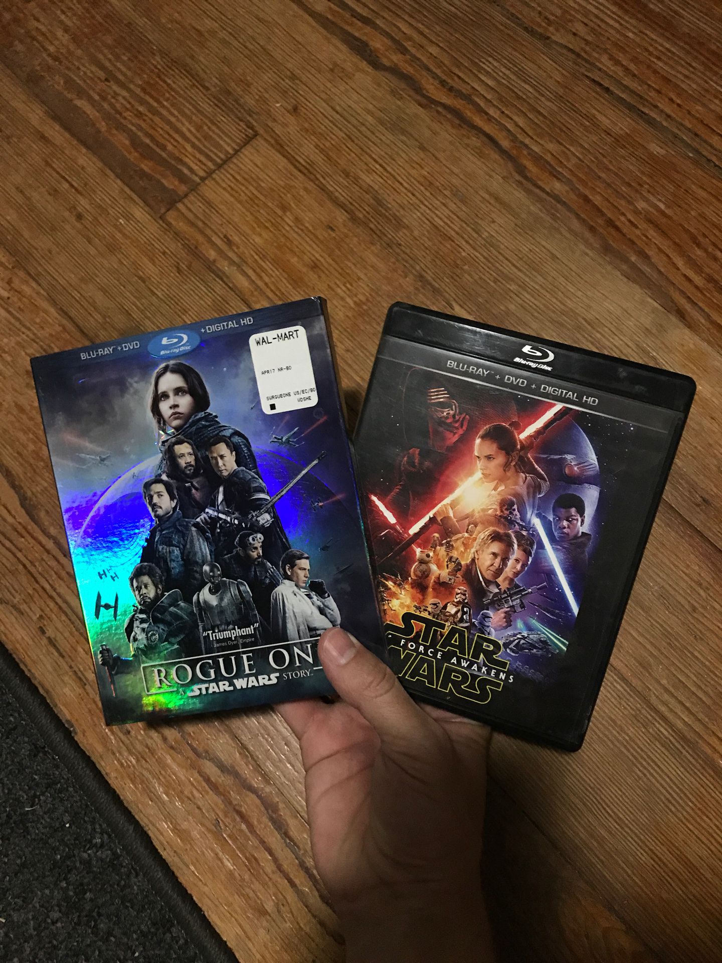 Rogue One and The Force Awakens Blue Ray!!