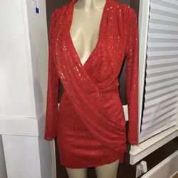 Red Sequin bodycon Dress