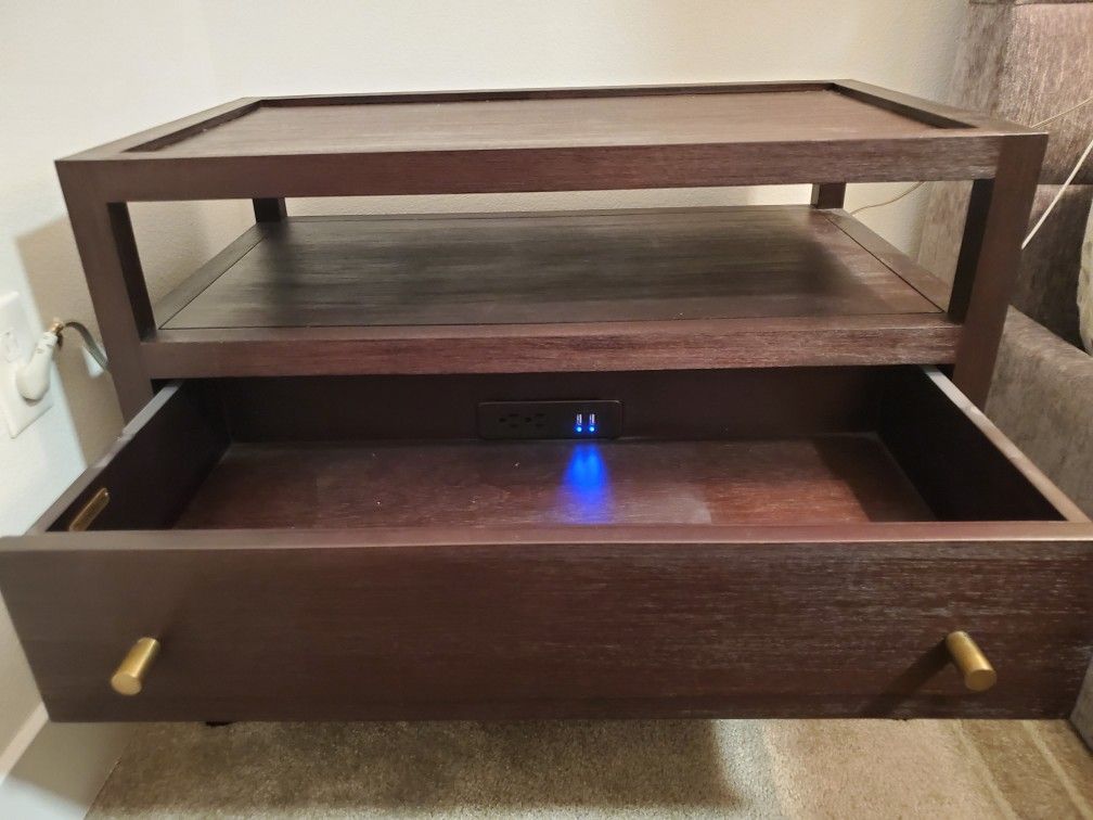 Keane Wenge Solid Wood Charging Nightstand for Sale in San
