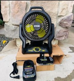 RYOBI ONE+ 18V Hybrid 7-1/2 in. Fan 30TH Anniversary Kit w/2Ah Battery & Charger