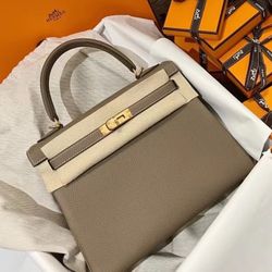 Kelly 25  Etoup Leather Supreme Quality 