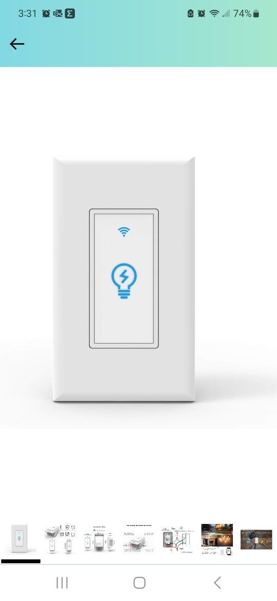 Smart Light Switch, arVin 2.4Ghz WiFi Light Switch in Wall, Single-Pole, No Hub Required, Timer, Remote APP Phone Control Works with Alexa and Google 