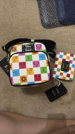 BRAND NEW Disney Checkered Loungefly backpack and wallet
