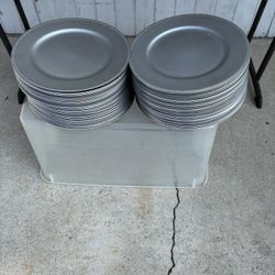 Silver Charger Plates, They Cost 1.50 At Dollar Tree